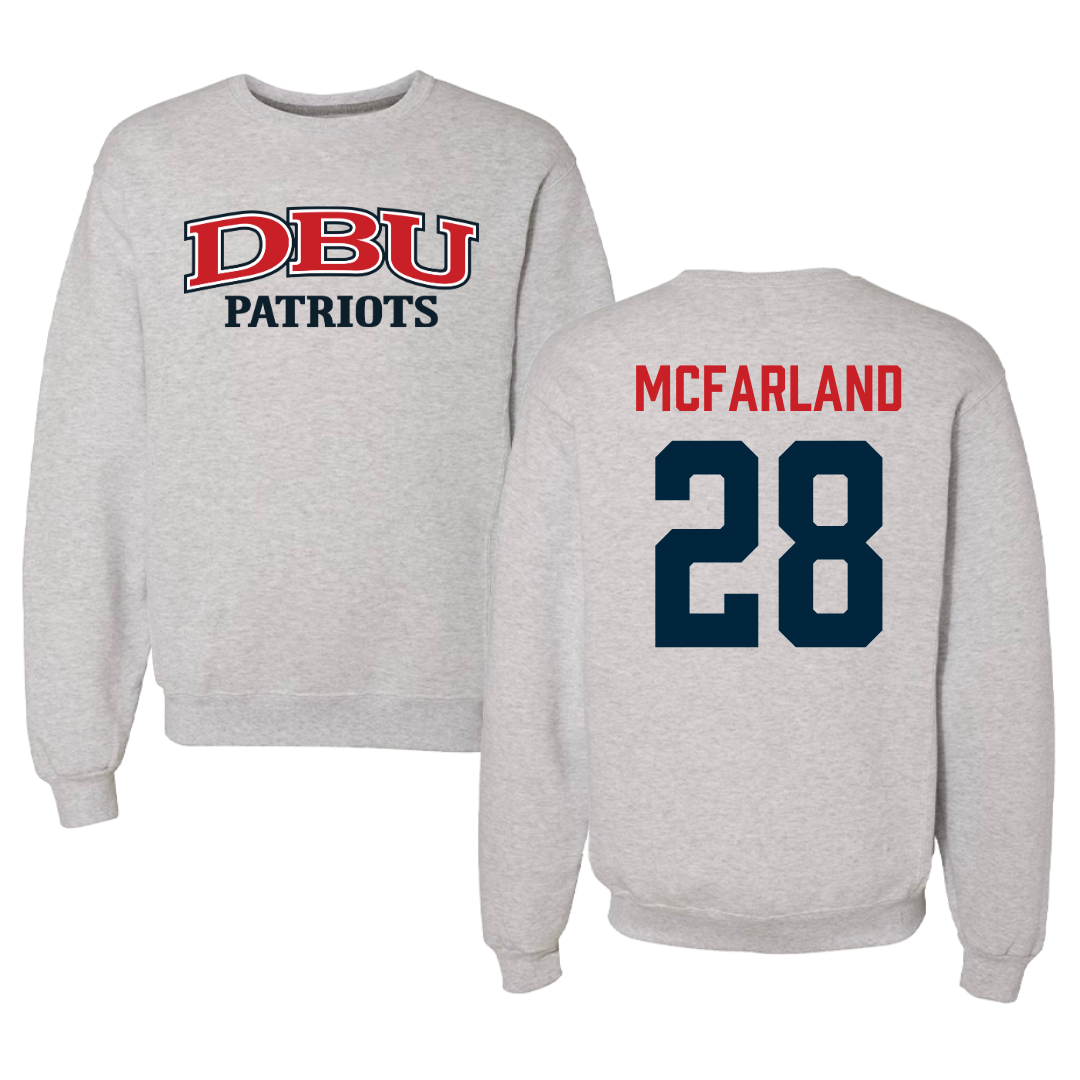 Dallas Baptist University Soccer Gray Crewneck  - #28 Riley McFarland