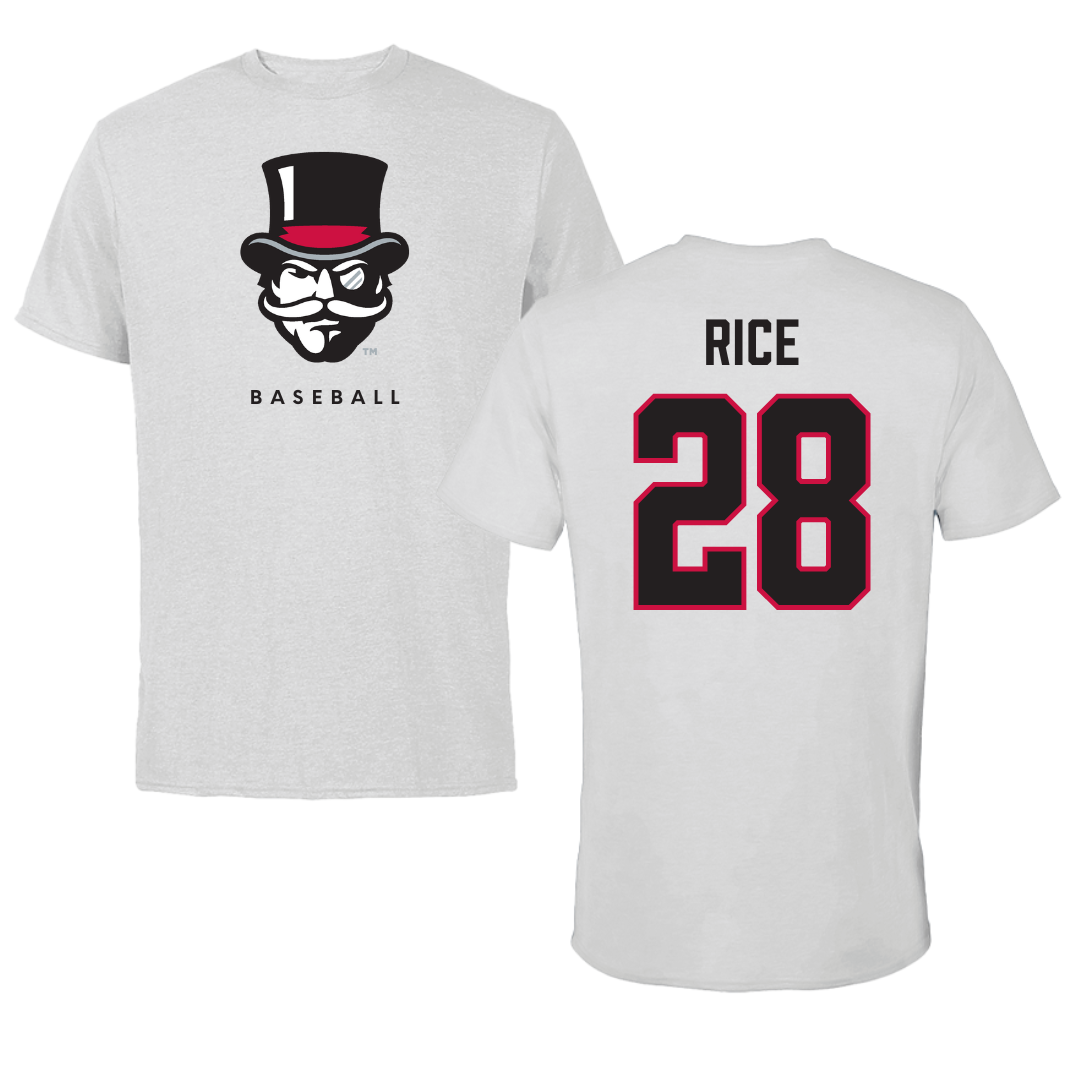 Austin Peay State University Baseball Gray Mascot Tee - #28 Cannon Rice