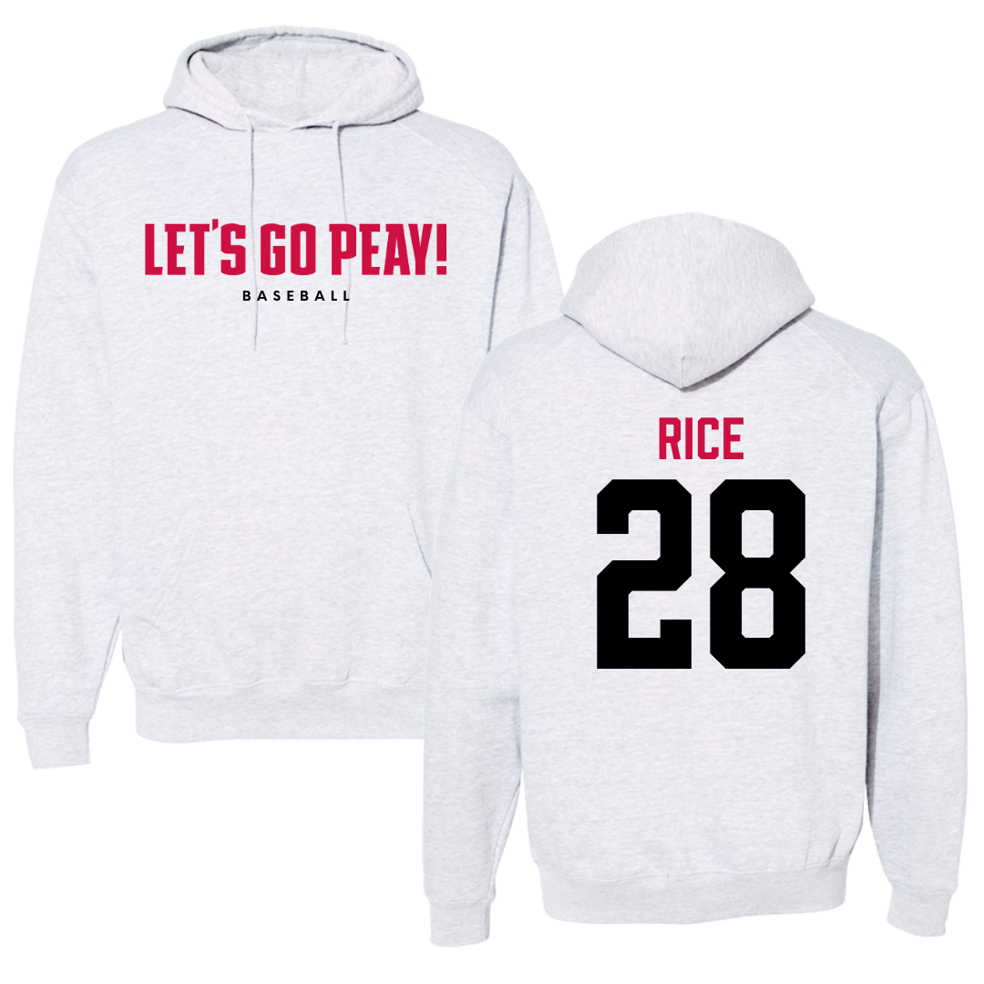 Austin Peay State University Baseball Gray Hoodie  - #28 Cannon Rice
