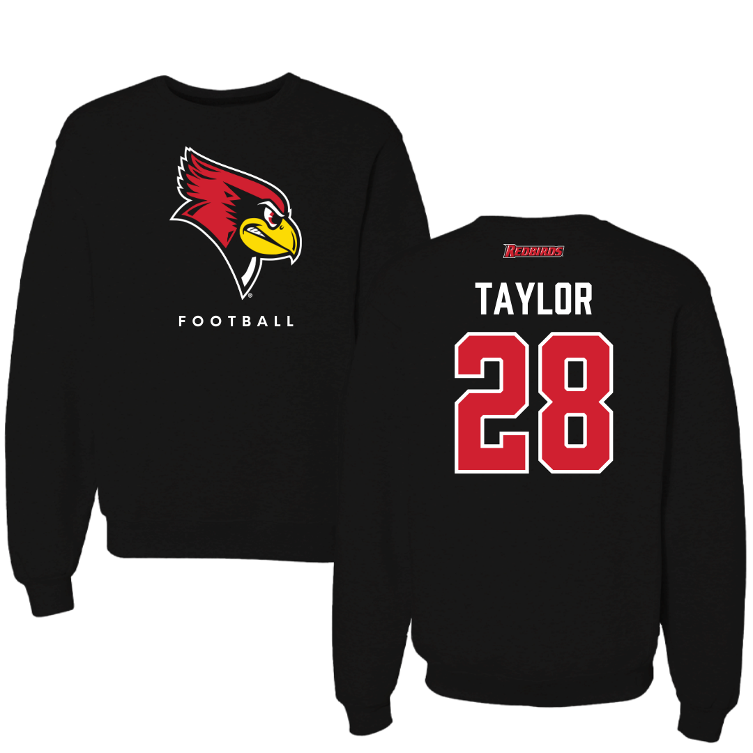 Illinois State University Football Black Mascot Crewneck  - #28 Chris Taylor