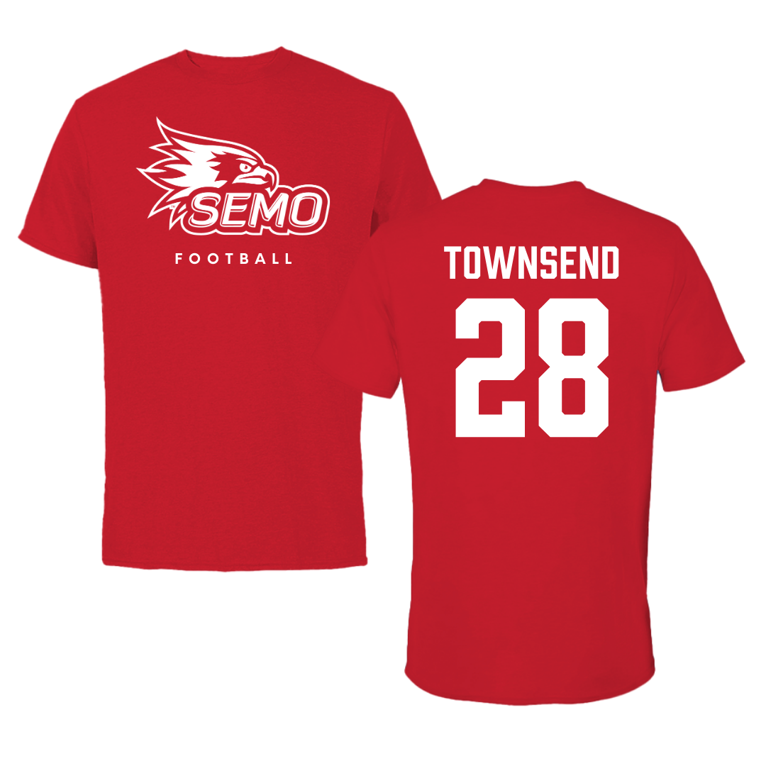 Southeast Missouri State University Football Red Tee  - #28 Amare Townsend