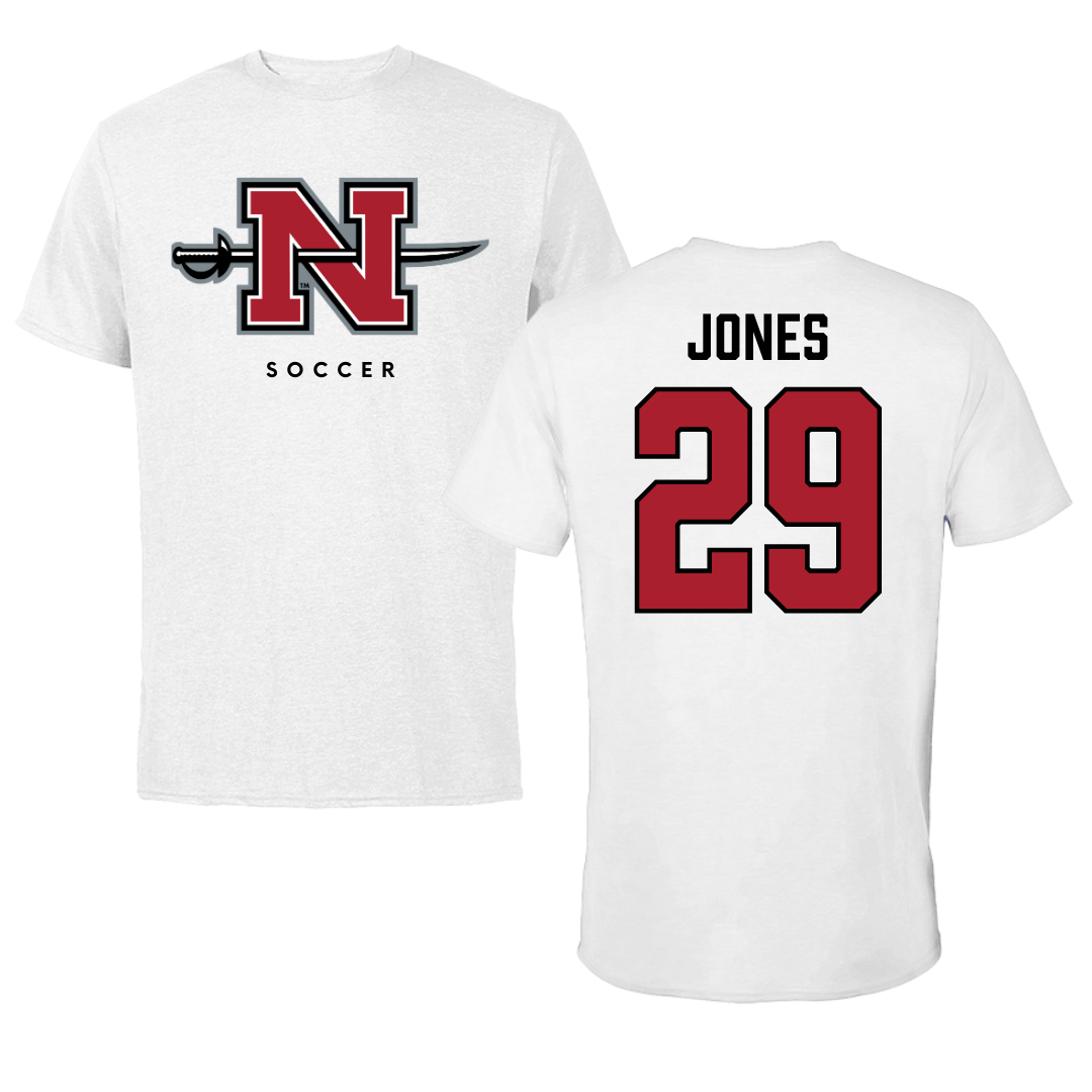 Nicholls State University Soccer White Tee  - #29 Allie Jones