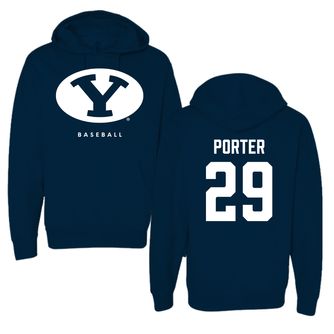 Brigham Young University Baseball Navy Hoodie  - #29 Jake Porter