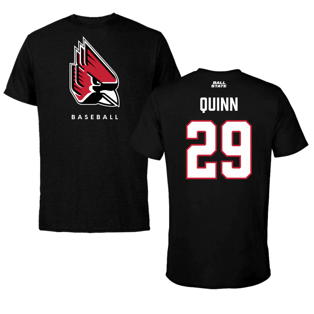 Ball State University Baseball Black Tee  - #29 Owen Quinn