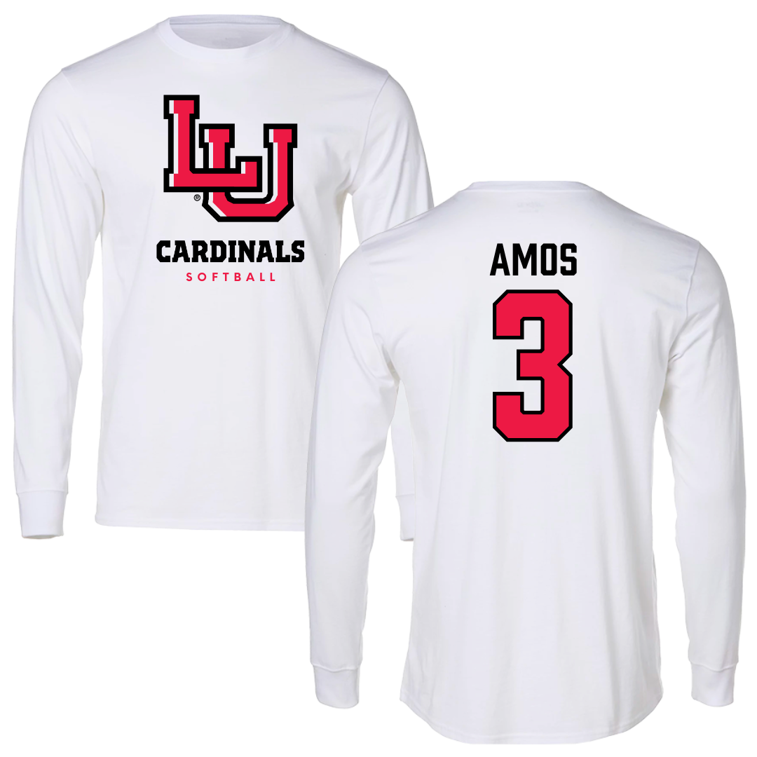Lamar University Softball White Long Sleeve  - #3 Kalie Amos