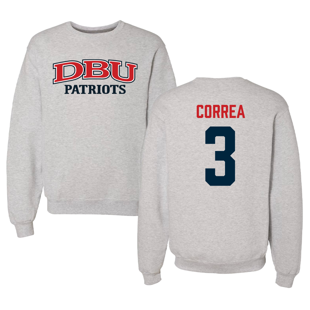 Dallas Baptist University Soccer Gray Crewneck  - #3 Bruno Correa