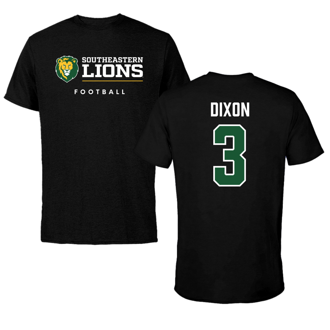 Southeastern Louisiana University Football Black Tee  - #3 Harlan Dixon