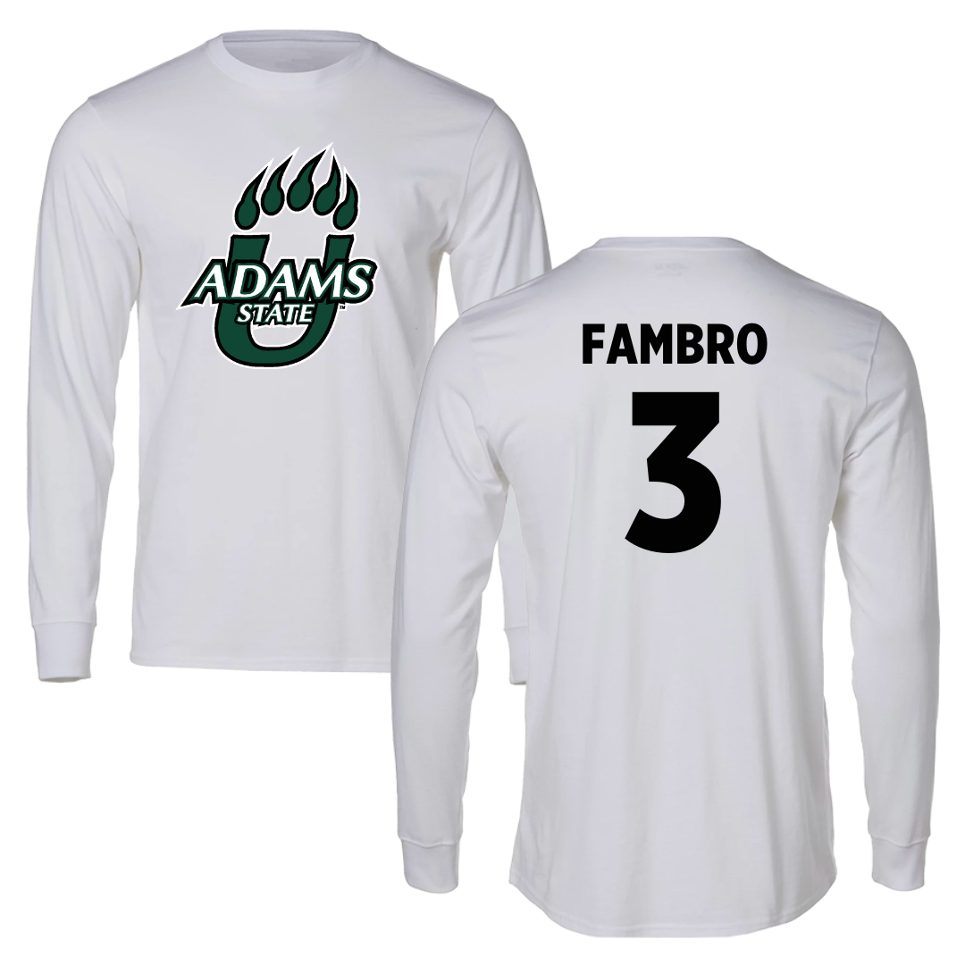 Adams State University Soccer White Long Sleeve  - #3 Jadon Fambro