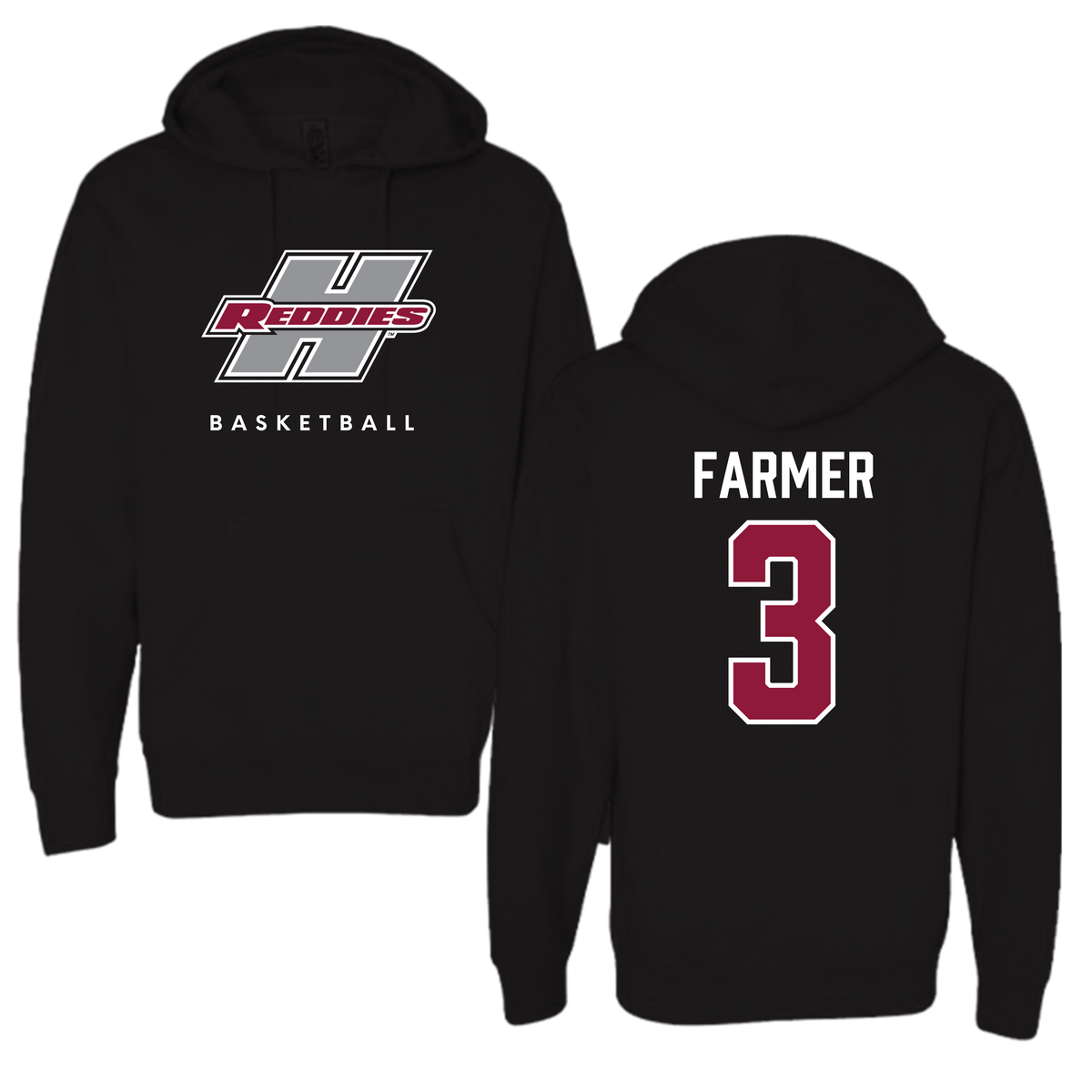 Henderson State University Basketball Black Hoodie  - #3 Chase Farmer