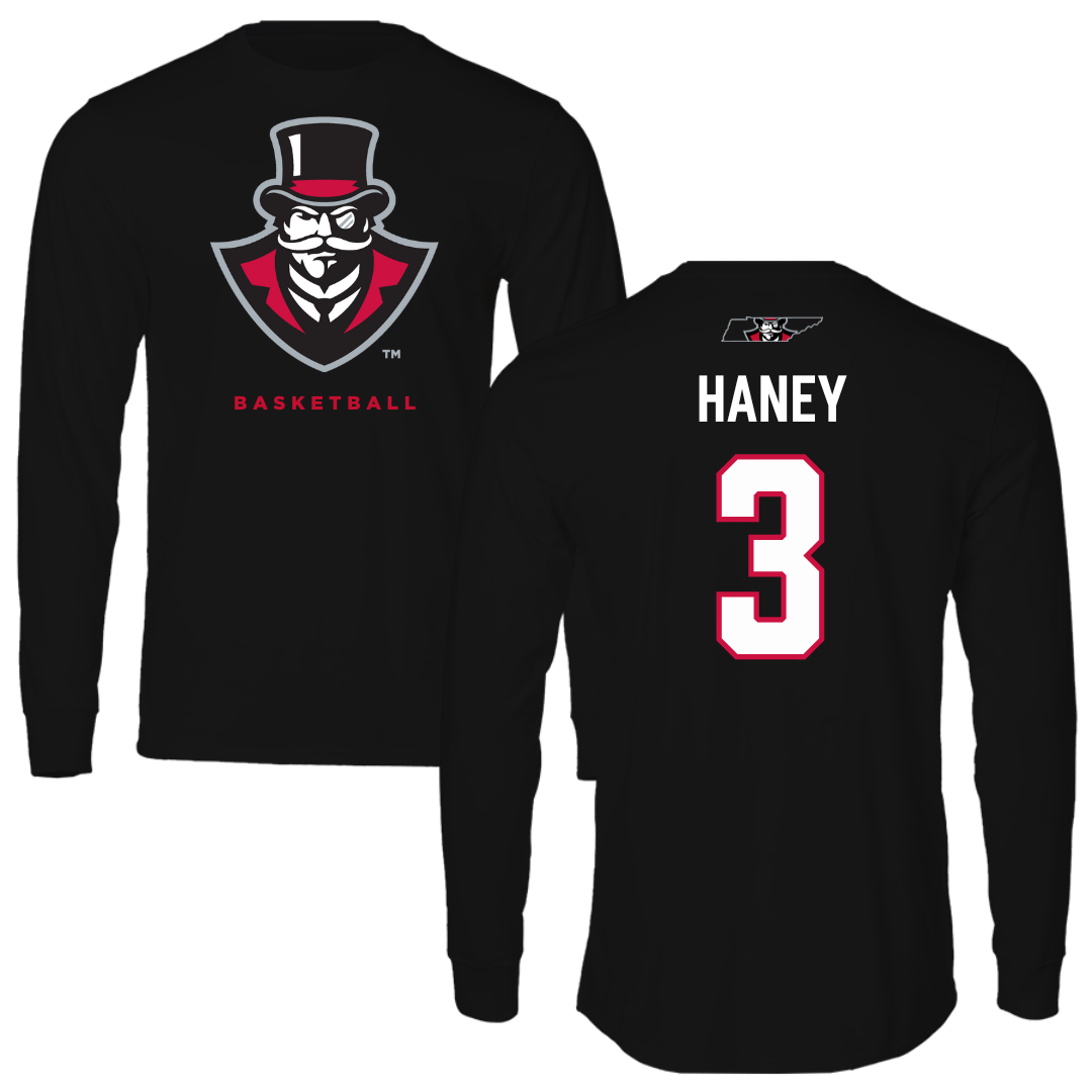 Austin Peay State University Basketball Black Mascot Long Sleeve - #3 Isaac Haney