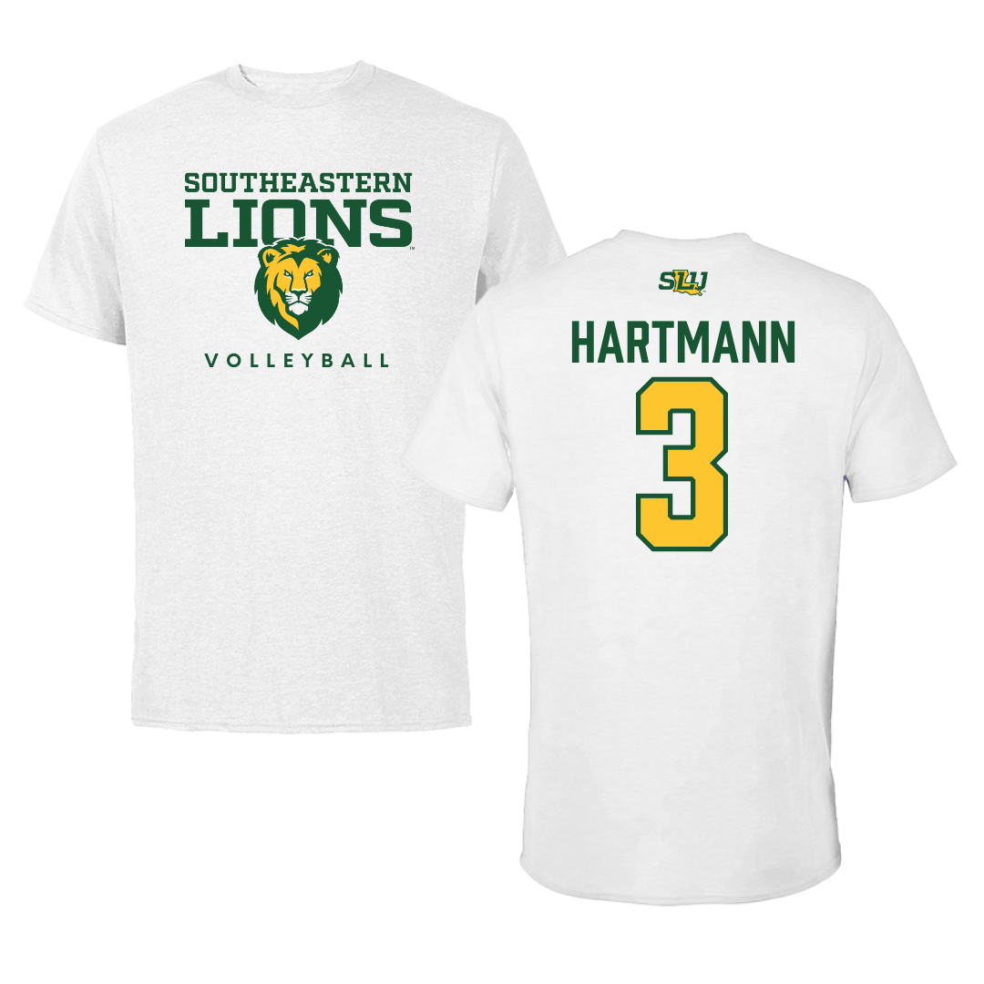 Southeastern Louisiana University Volleyball White Tee  - #3 Rachel Hartmann