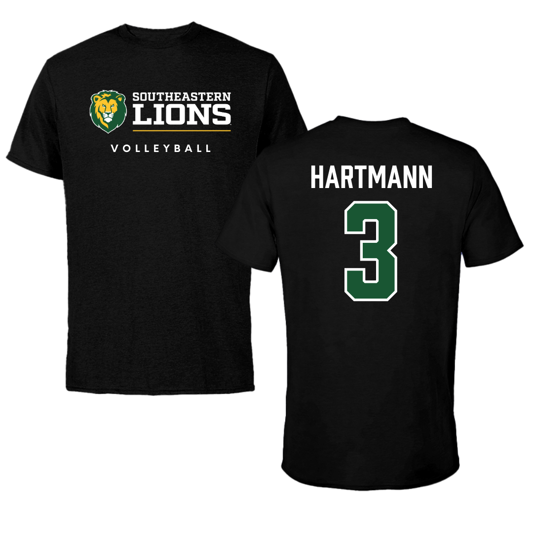 Southeastern Louisiana University Volleyball Black Tee  - #3 Rachel Hartmann