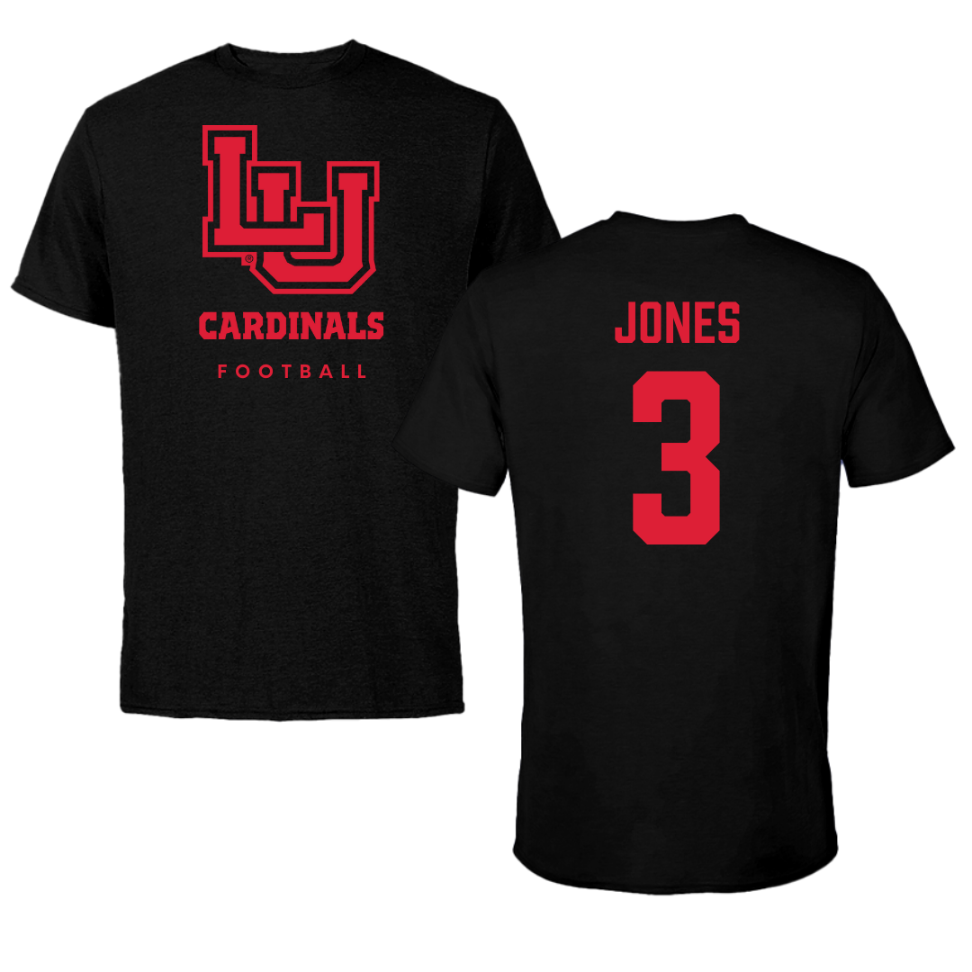 Lamar University Football Black Cardinal Tee  - #3 Izaha Jones