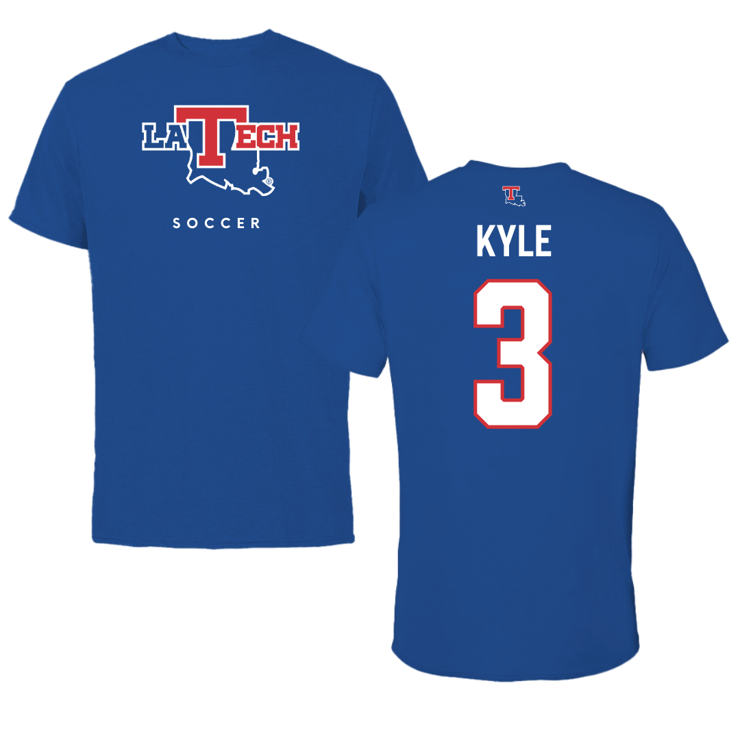 Louisiana Tech University Soccer True Royal Tee  - #3 Avery Kyle