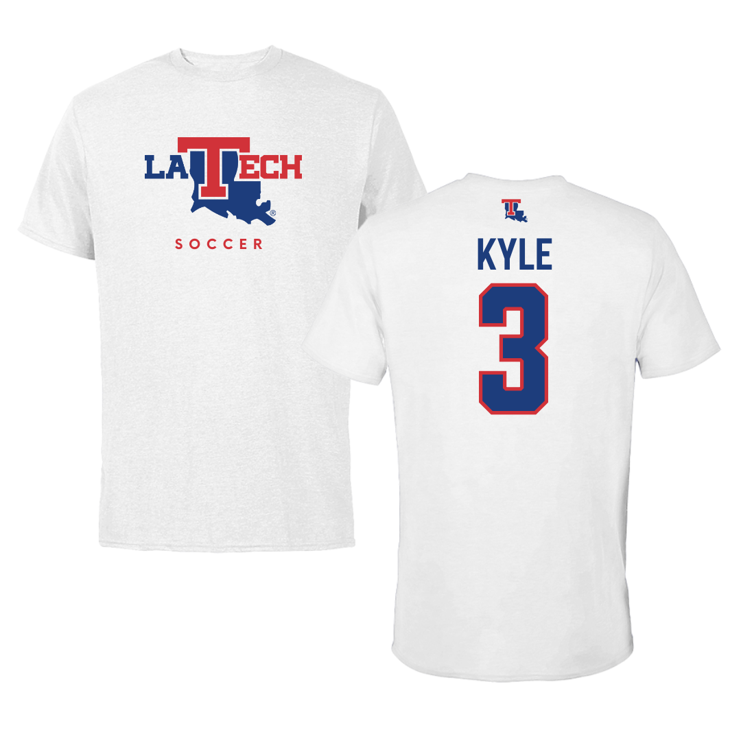 Louisiana Tech University Soccer White Tee  - #3 Avery Kyle