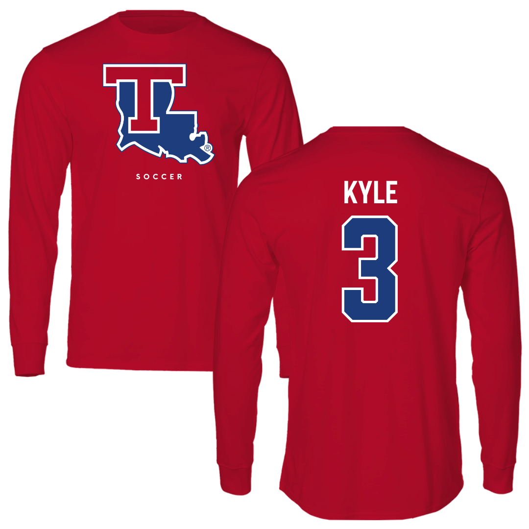 Louisiana Tech University Soccer Red Long Sleeve  - #3 Avery Kyle
