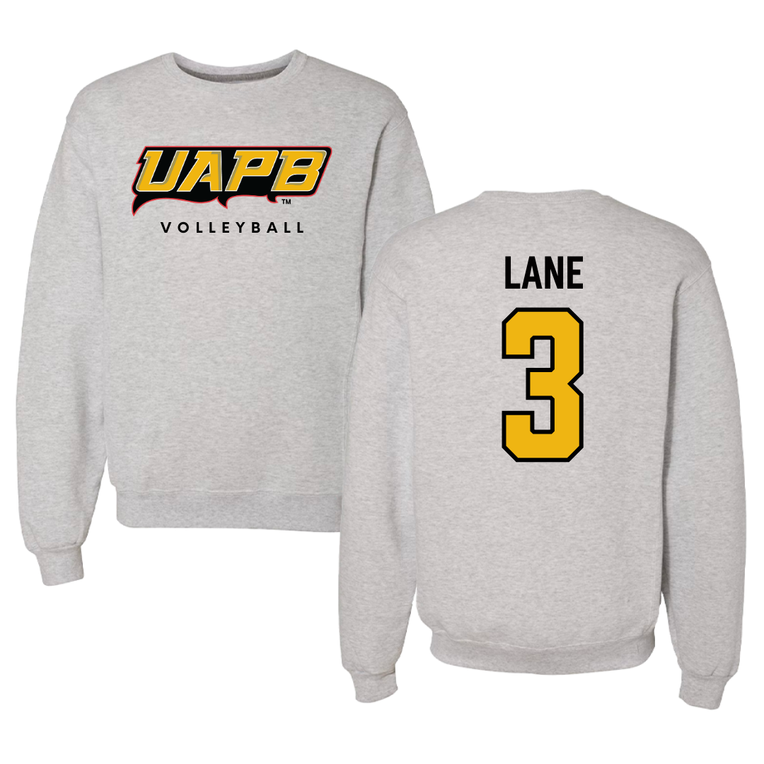 University of Arkansas-Pine Bluff Volleyball Gray Crewneck  - #3 Aleria Lane