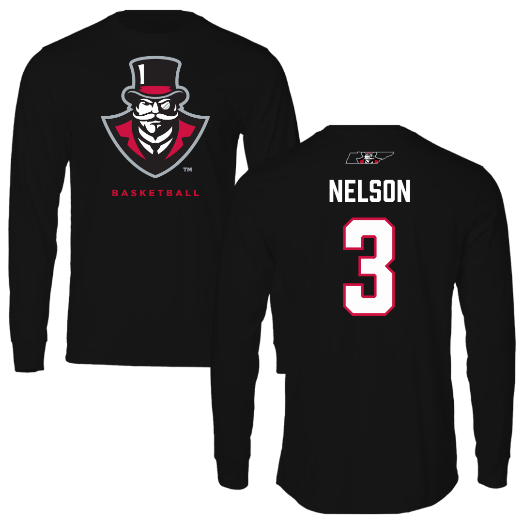 Austin Peay State University Basketball Black Mascot Long Sleeve - #3 Anala Nelson