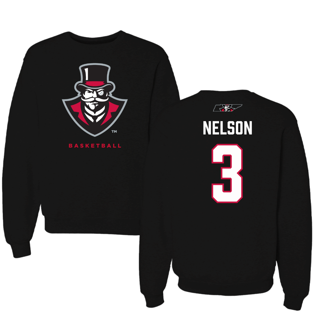Austin Peay State University Basketball Black Mascot Crewneck - #3 Anala Nelson