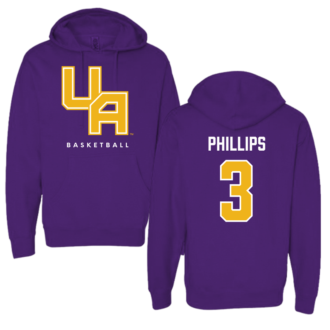 Sudadera con capucha morada de baloncesto de la Universidad de Albany - #3 Lilly Phillips