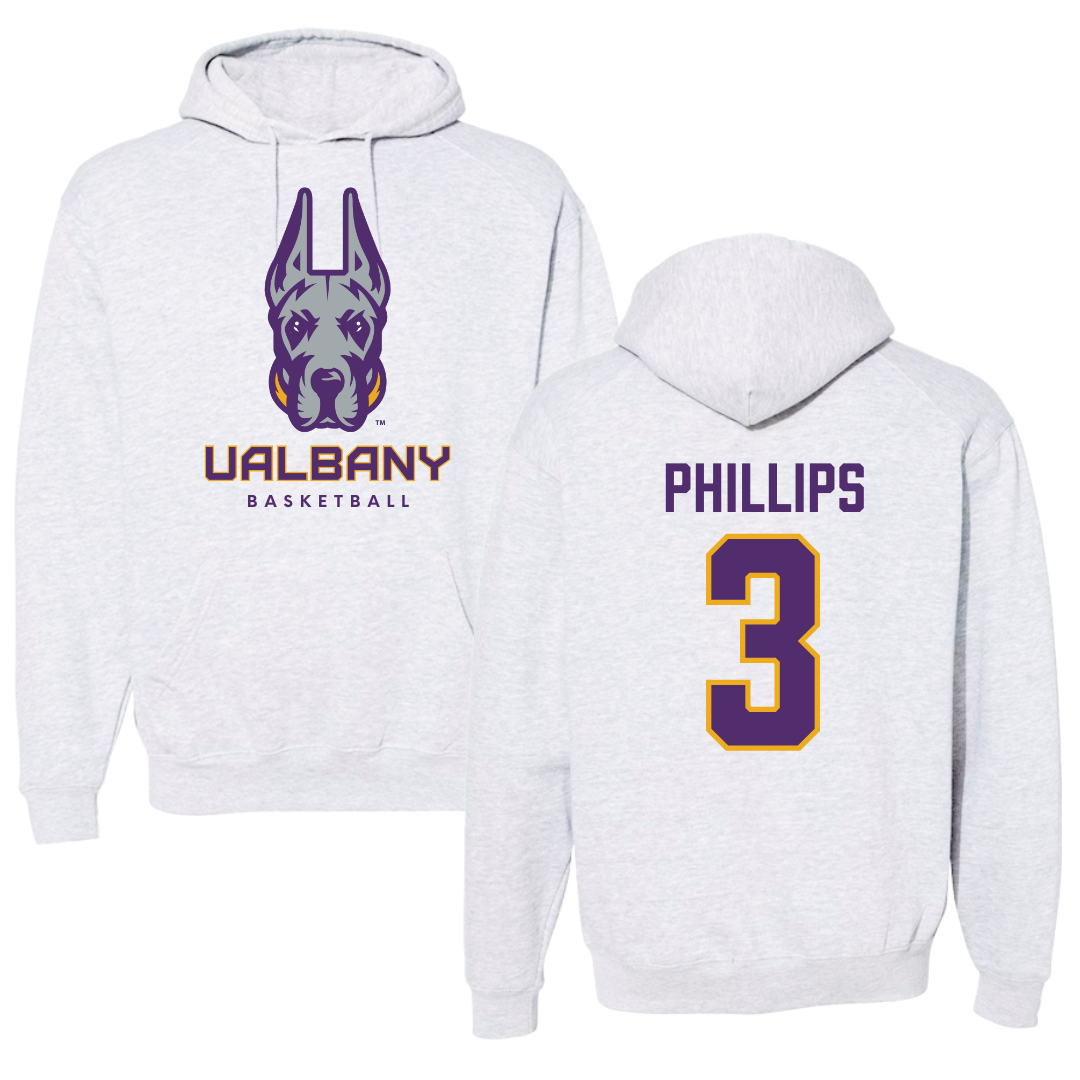University at Albany Basketball Gray Hoodie  - #3 Lilly Phillips