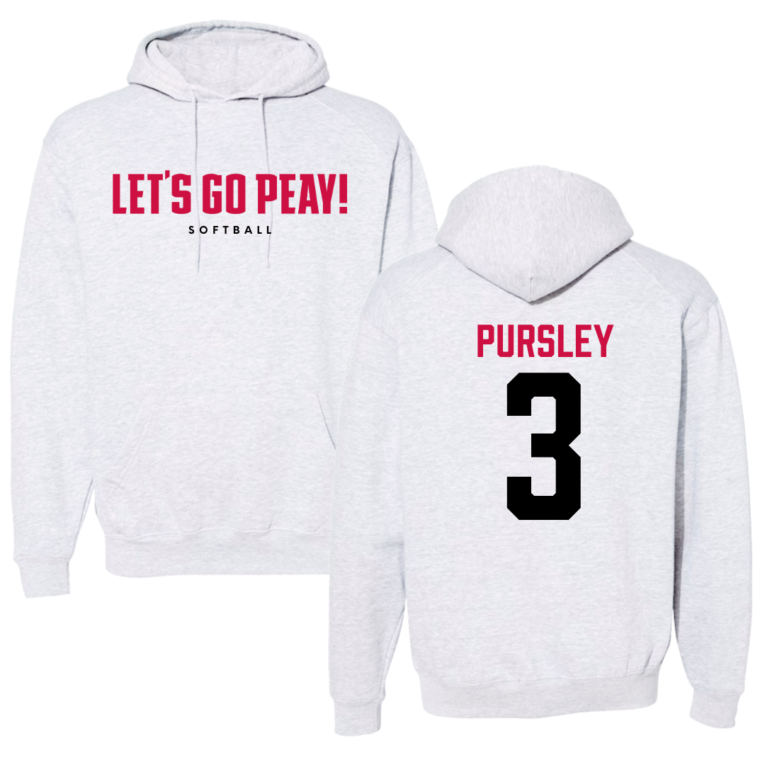 Austin Peay State University Softball Gray Hoodie  - #3 Charley Pursley