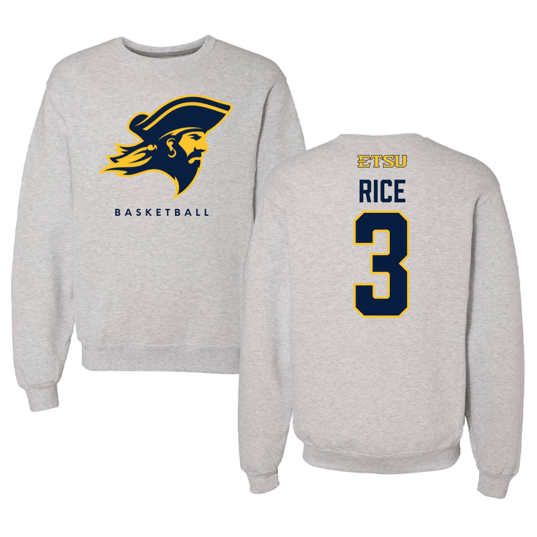 East Tennessee State University Basketball Gray Crewneck  - #3 Tyler Rice