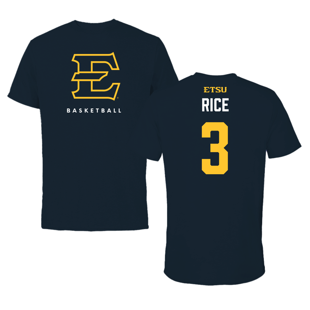 East Tennessee State University Basketball Navy Tee  - #3 Tyler Rice