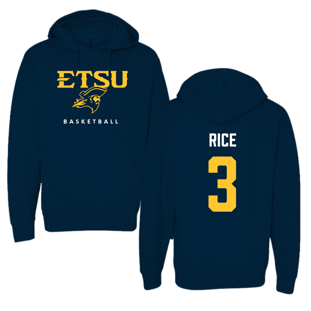 East Tennessee State University Basketball Navy Hoodie  - #3 Tyler Rice