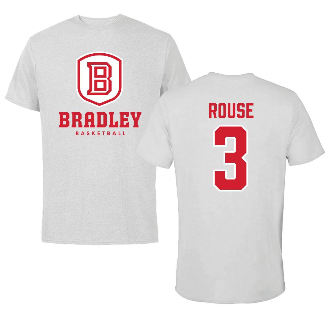Bradley University Basketball Gray Tee - #3 Alex Rouse