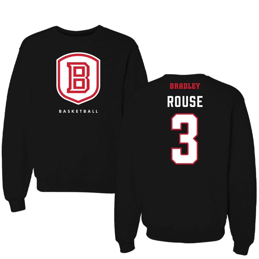 Bradley University Basketball Black Crewneck  - #3 Alex Rouse