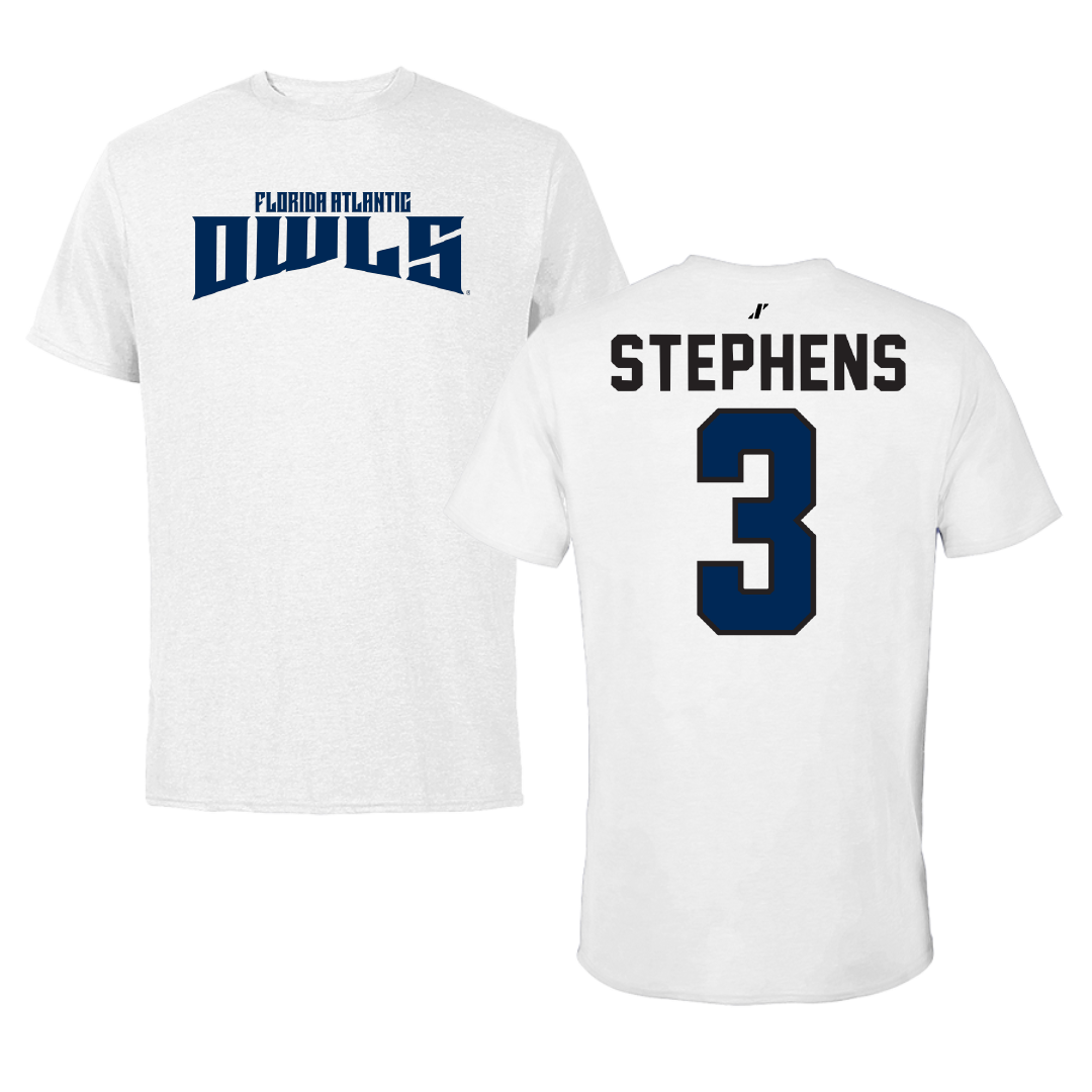 Florida Atlantic University Volleyball White Classic Performance Tee - #3 Nono Stephens