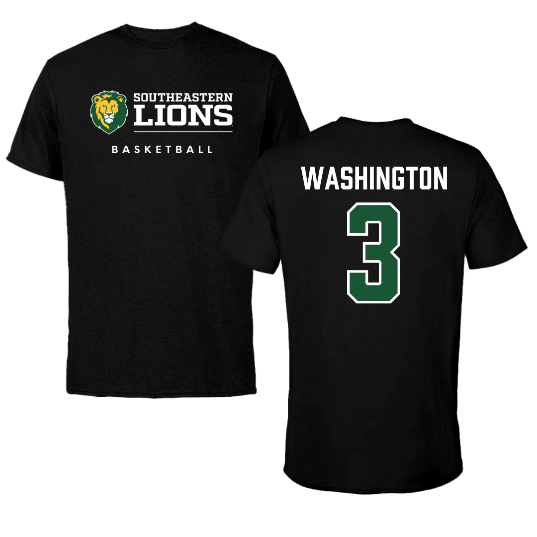 Southeastern Louisiana University Basketball Black Tee  - #3 Allasia Washington