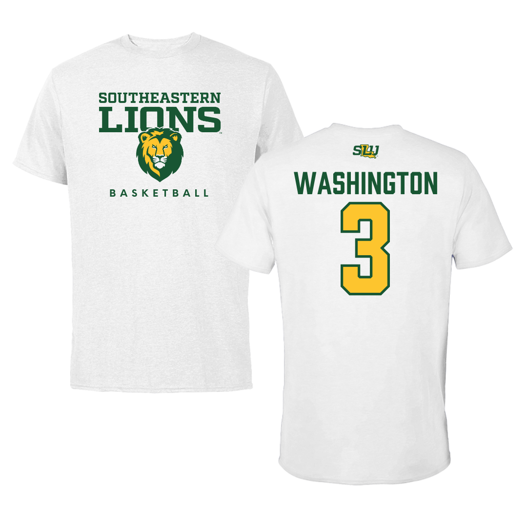 Southeastern Louisiana University Basketball White Tee  - #3 Allasia Washington