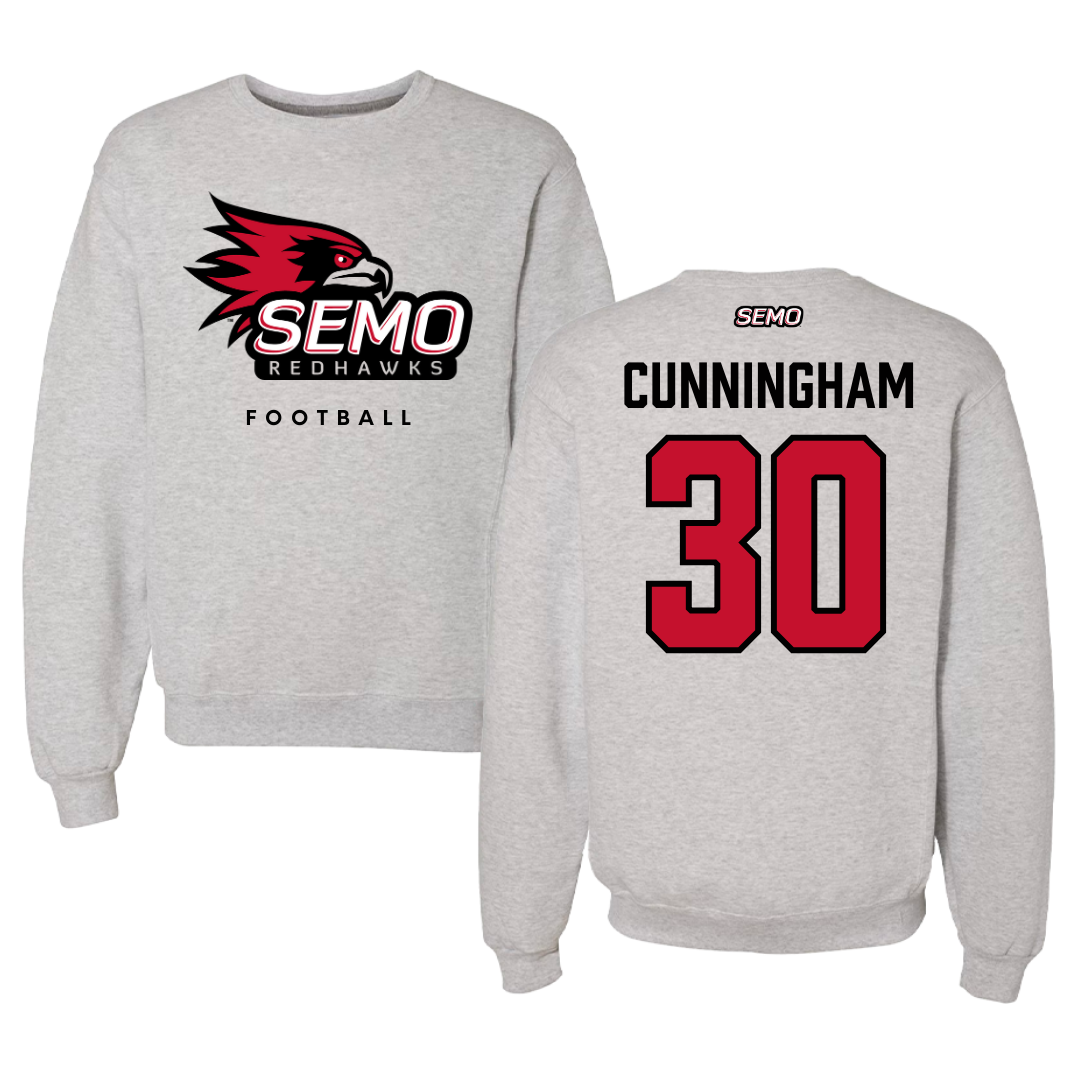 Southeast Missouri State University Football Gray Crewneck  - #30 Judd Cunningham