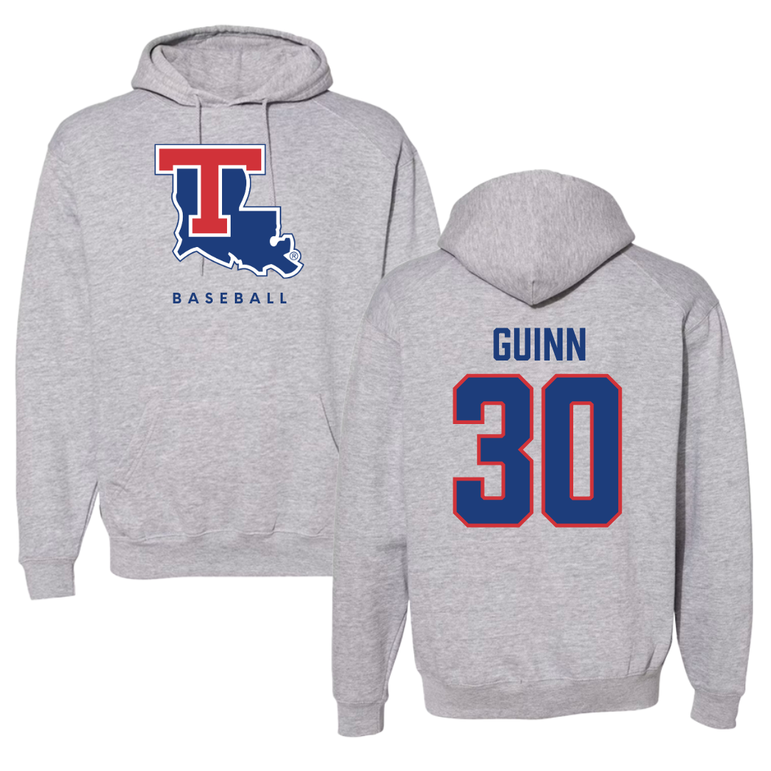 Louisiana Tech University Baseball Gray Hoodie  - #30 Hutson Guinn