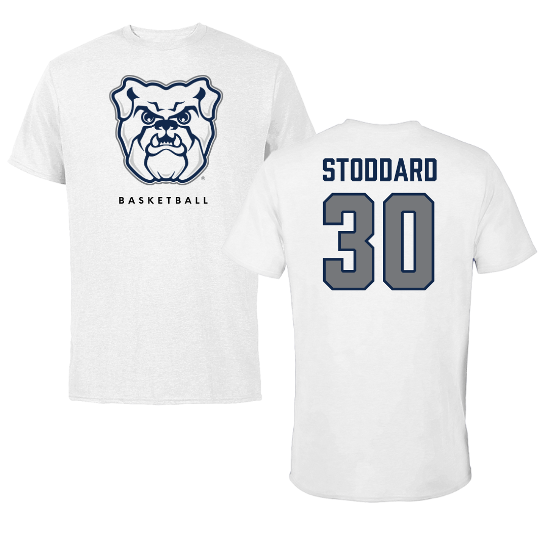 Butler University Basketball White Tee  - #30 Abby Stoddard