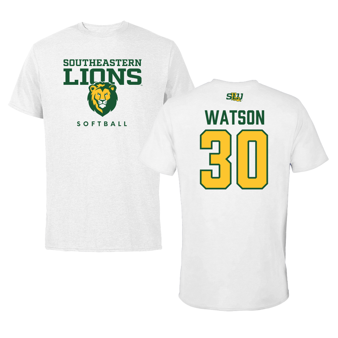 Southeastern Louisiana University Softball White Tee  - #30 Ka'Lyn Watson