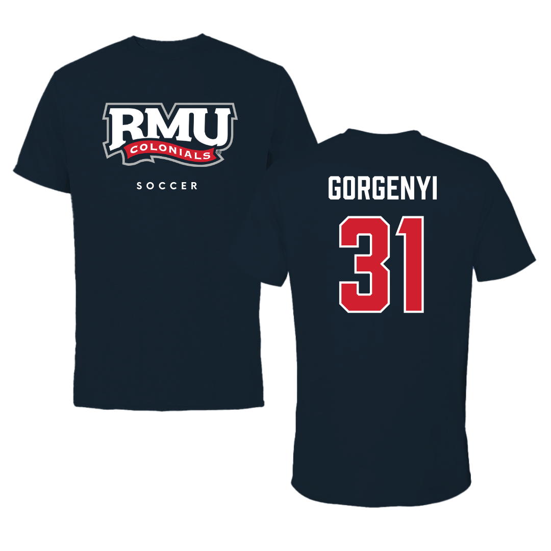 Robert Morris University Soccer Navy Tee  - #31 Kieran Gorgenyi