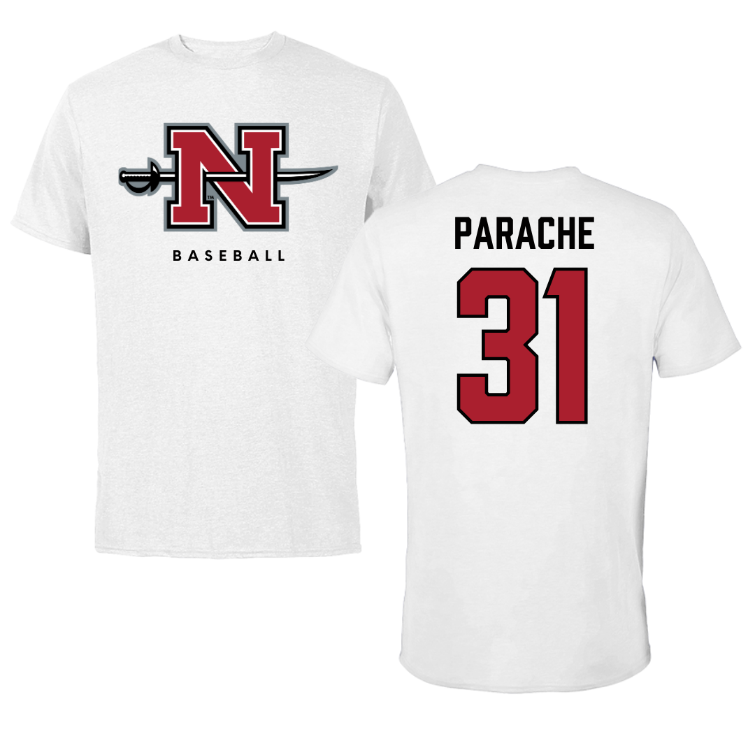 Nicholls State University Baseball White Tee  - #31 Nuno Parache