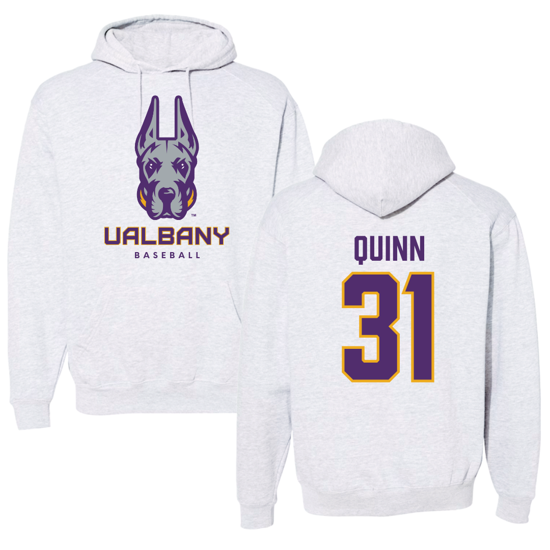 University at Albany Baseball Gray Hoodie  - #31 Thomas Quinn