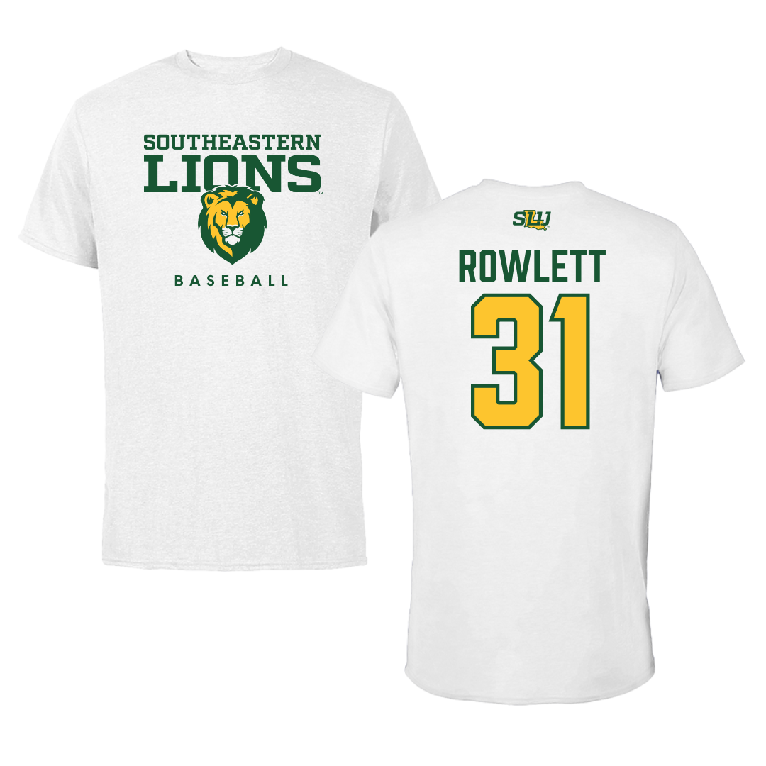 Southeastern Louisiana University Baseball White Tee  - #31 Grady Rowlett