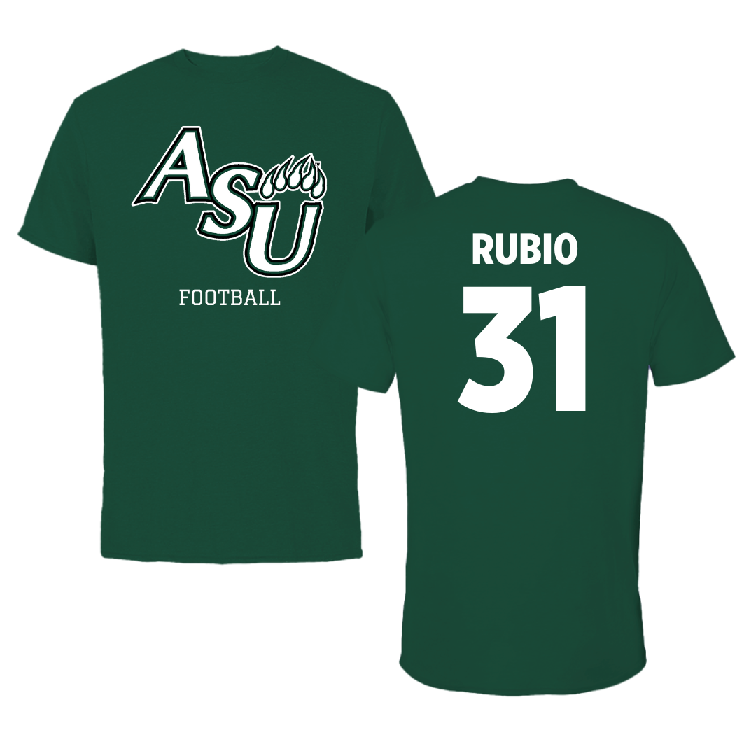 Adams State University Football Green Tee  - #31 Miguel Rubio