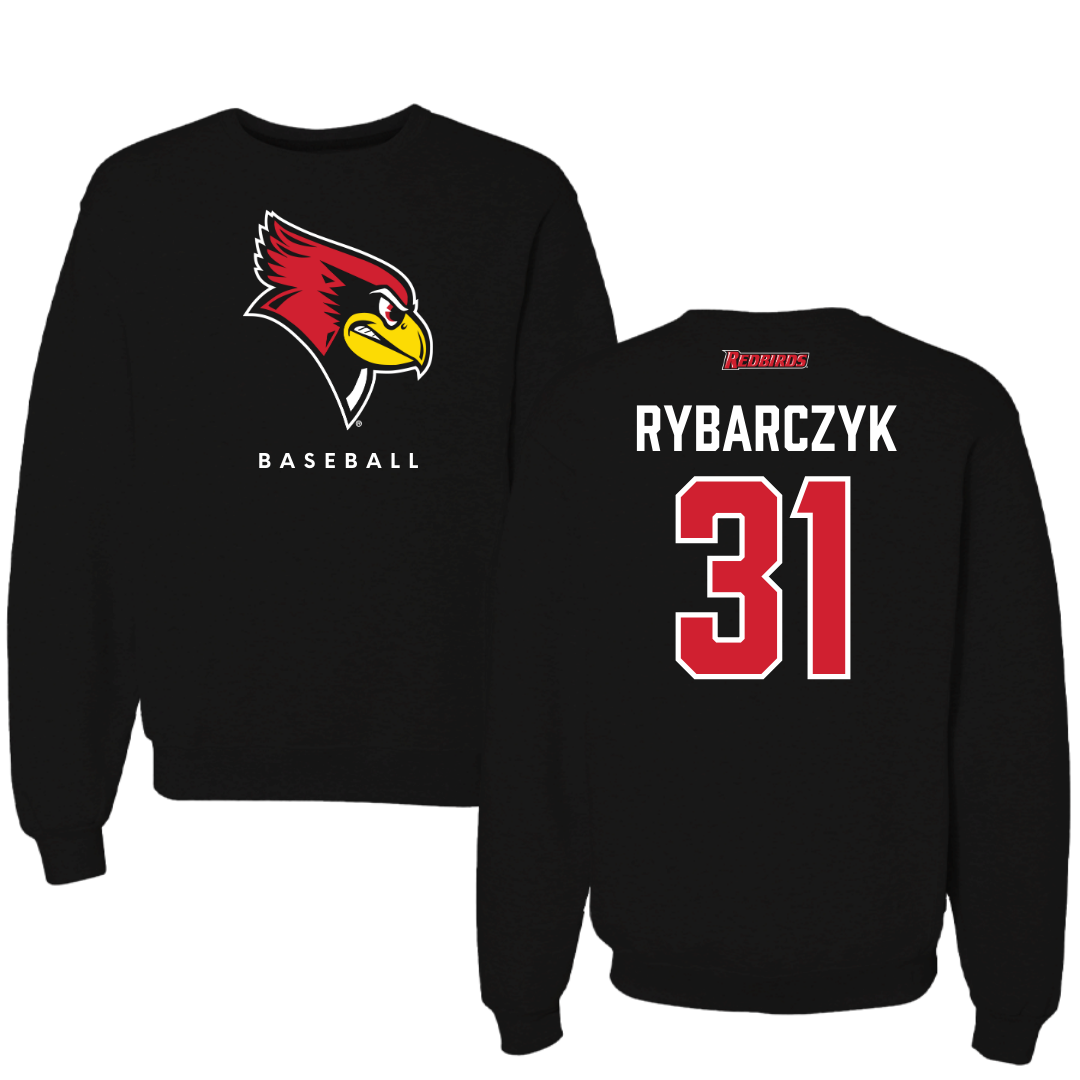 Illinois State University Baseball Black Mascot Crewneck  - #31 Trez Rybarczyk
