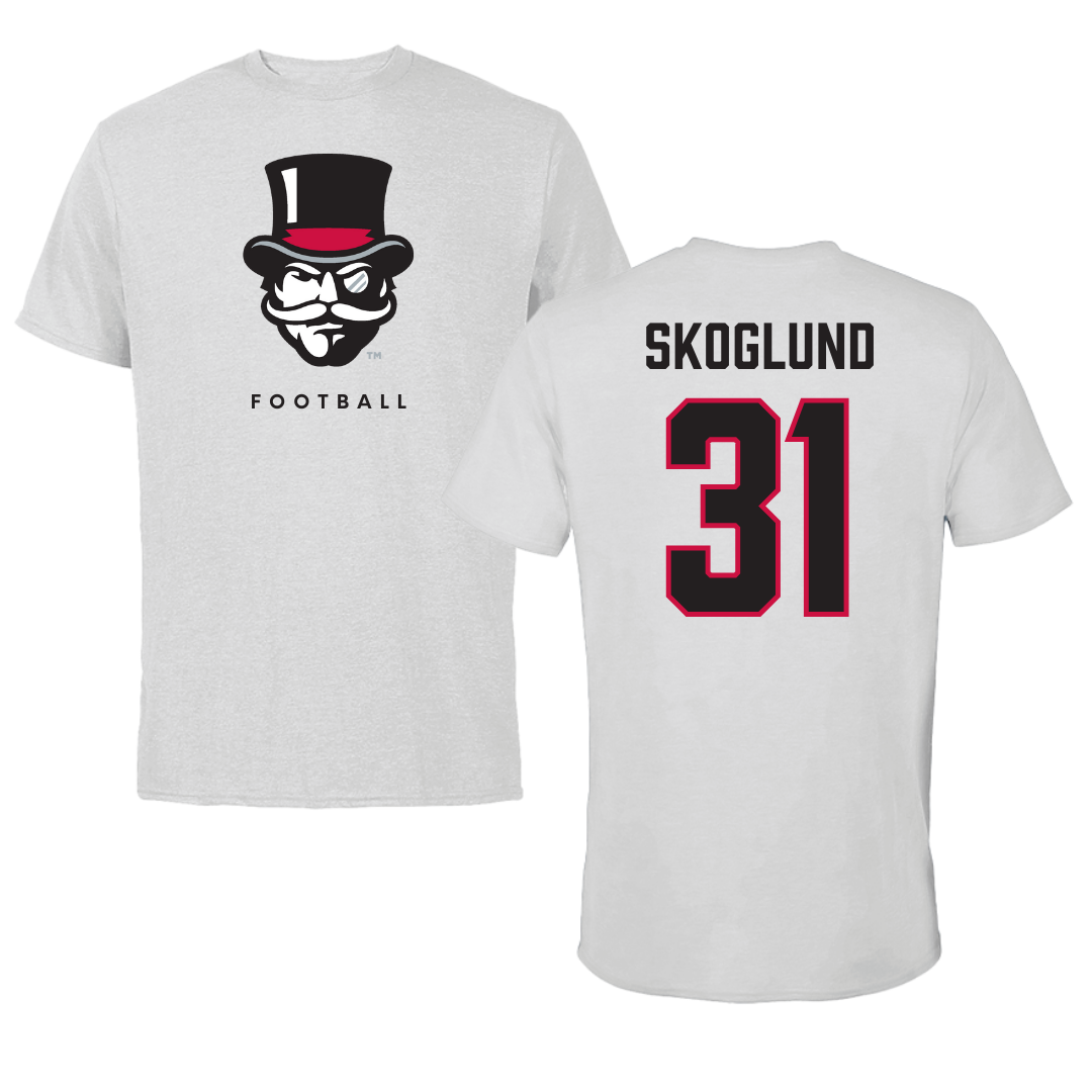 Austin Peay State University Football Gray Mascot Tee - #31 Austin Skoglund
