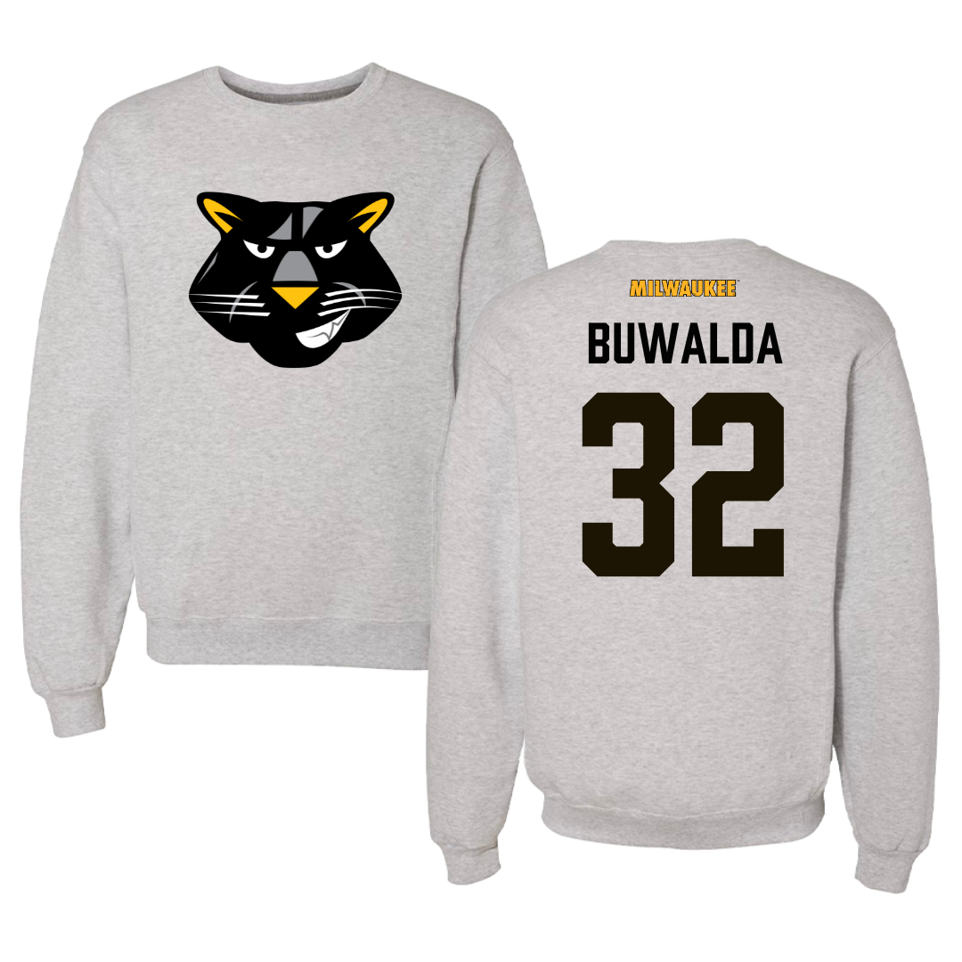 University of Wisconsin-Milwaukee Basketball Gray Crewneck  - #32 Jorey Buwalda