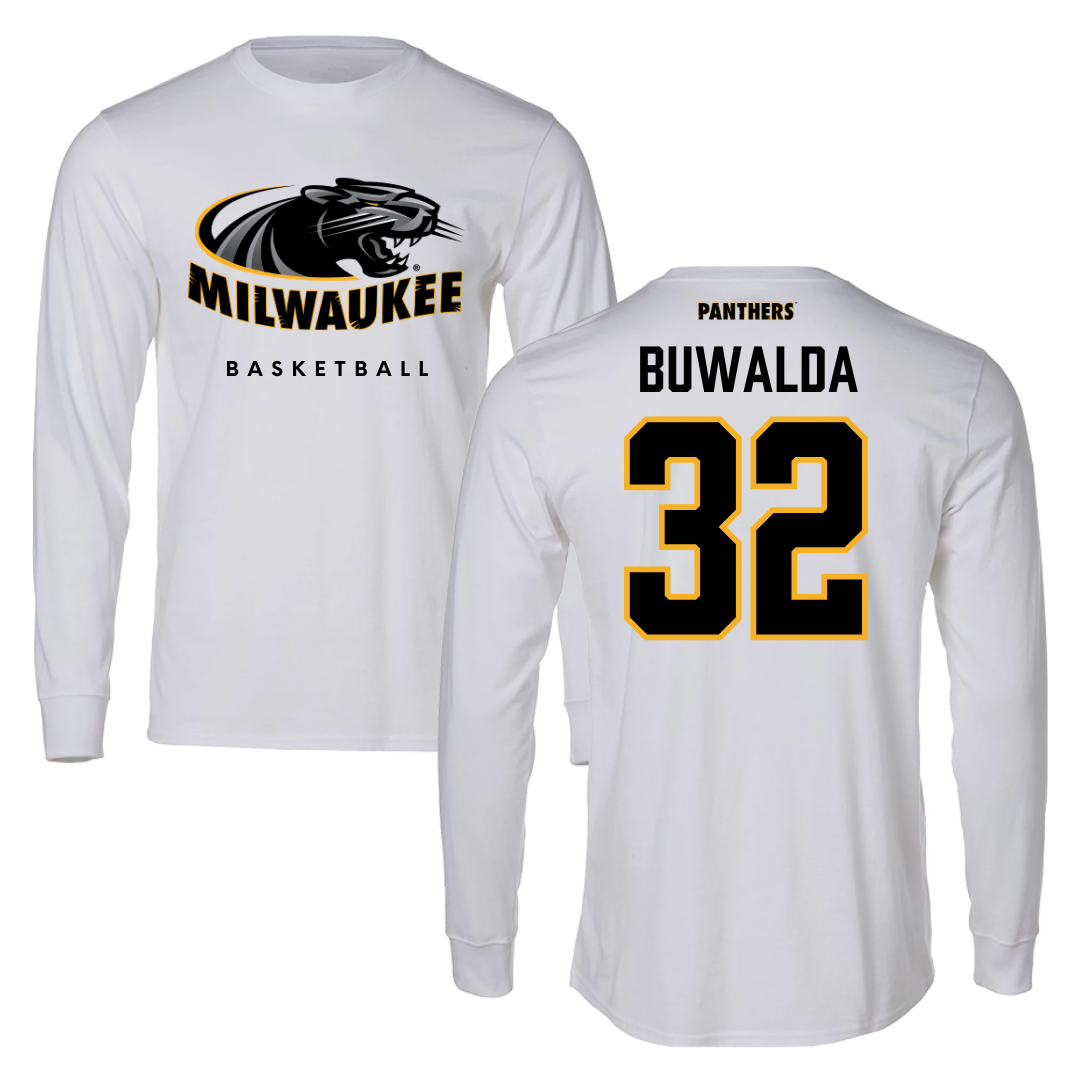 University of Wisconsin-Milwaukee Basketball White Long Sleeve  - #32 Jorey Buwalda