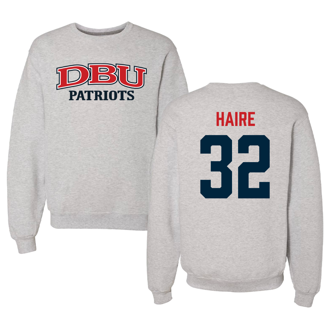 Dallas Baptist University Basketball Gray Crewneck  - #32 Justin Haire