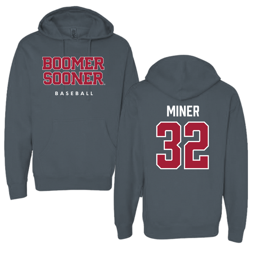 University of Oklahoma Baseball Charcoal Hoodie  - #32 Jace Miner
