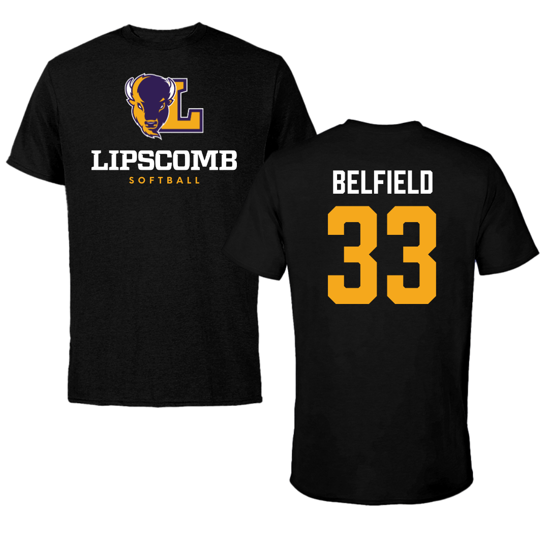Lipscomb University Softball Black Tee  - #33 Kaylyn Belfield